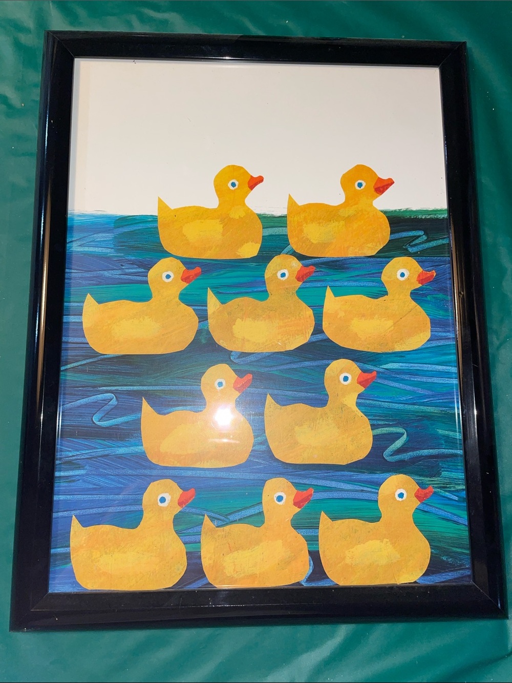 Playful Yellow Ducklings Framed Wall Art Print
